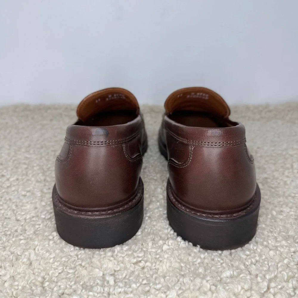Allen Edmonds Denali Slip On Penny Loafers Men 11 D Dark Brown Leather